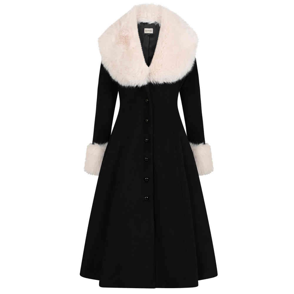 Banned - Martha Fur Winterjas - Zwart